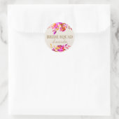ピンクとオレンジのフローラブライダルシャワー ラウンドシール (バッグ)