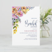 ピンクとオレンジのフローラブライダルシャワー 招待状 (スタンド正面)
