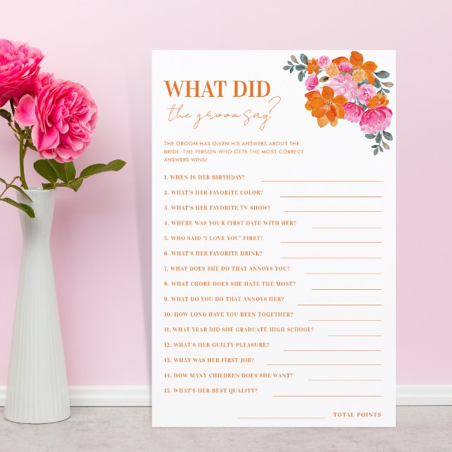 ピンクとオレンジのフローラ新郎は何と言ったゲーム (クリエイターアップロード済み)