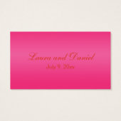 ピンクとオレンジのフローラ結婚式の引き出物ラベル (裏面)