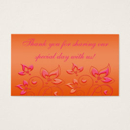 ピンクとオレンジのフローラ結婚式の引き出物ラベル