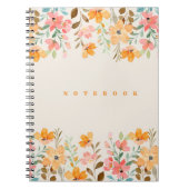 ピンクとオレンジのフローラ美学 ノートブック (正面)