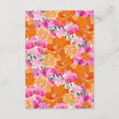 ピンクとオレンジのフローラ赤ちゃんシャワーの親 アドバイスカード (裏面)