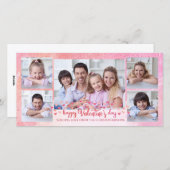 ピンクとオレンジのブラシスクリプト5 – 写真バレンタイン シーズンカード (正面/裏面)