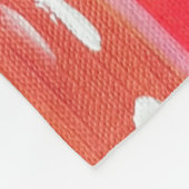 ピンクとオレンジのブラシマークの抽象芸術 フリースブランケット (角)