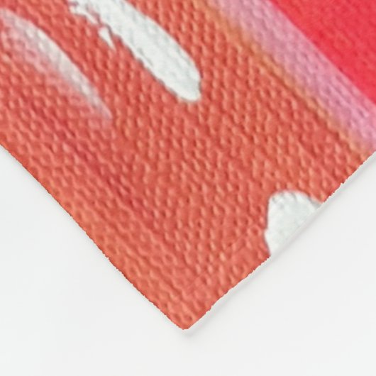 ピンクとオレンジのブラシマークの抽象芸術 フリースブランケット (角)