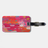 ピンクとオレンジのブラシマークの抽象芸術 ラゲッジタグ (裏面横)