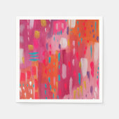ピンクとオレンジのブラシマーク スタンダードカクテルナプキン (正面)