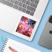 ピンクとオレンジのブーゲンビリアの花のミックス シール (ノートパソコンとiPhone)