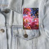 ピンクとオレンジのブーゲンビリアの花のミックス 缶バッジ (インサイチュ)