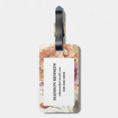 ピンクとオレンジのプリムローズ ラゲッジタグ (裏面縦)