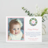 ピンクとオレンジのプレッピーなボックスウッド生姜瓶の絵 シーズンカード (スタンド正面)