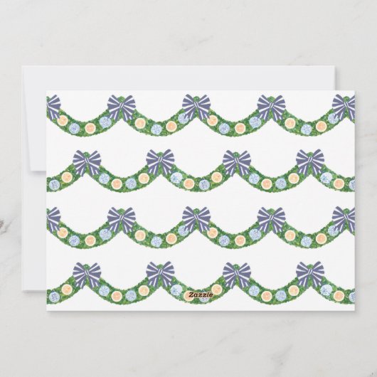 ピンクとオレンジのプレッピーなボックスウッド生姜瓶の絵 シーズンカード (裏面)