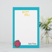 ピンクとオレンジのポルカドットフィッシュ 便箋 (スタンド正面)