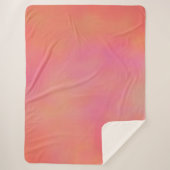 ピンクとオレンジのマーリークラウド抽象芸術 シェルパブランケット (正面)