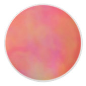 ピンクとオレンジのマーリークラウド抽象芸術 セラミックノブ (正面)