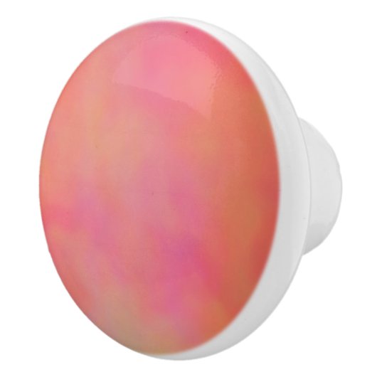 ピンクとオレンジのマーリークラウド抽象芸術 セラミックノブ (右)