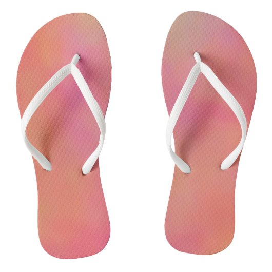 ピンクとオレンジのマーリークラウド抽象芸術 ビーチサンダル (ソール)