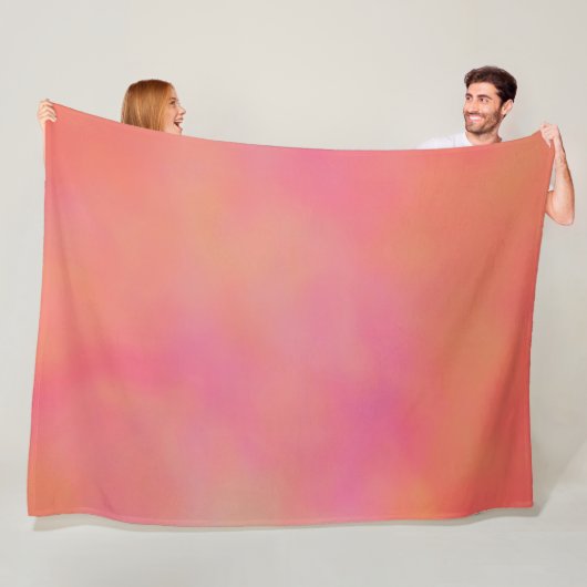 ピンクとオレンジのマーリークラウド抽象芸術 フリースブランケット (インサイチュ)