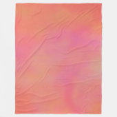 ピンクとオレンジのマーリークラウド抽象芸術 フリースブランケット (正面)