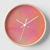 ピンクとオレンジのマーリークラウド抽象芸術 壁時計 (正面)