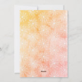 ピンクとオレンジのメリークリスマススノーフレーク シーズンカード (裏面)