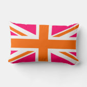 ピンクとオレンジのユニオンジャック ランバークッション (裏面)