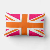 ピンクとオレンジのユニオンジャック ランバークッション (正面)