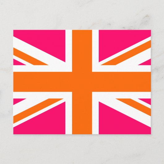 ピンクとオレンジのユニオンフラッグ ポストカード (正面)