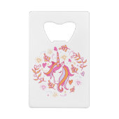 ピンクとオレンジのユニコーン クレジットカード栓抜き (裏面)