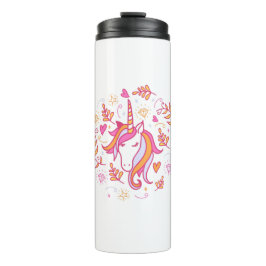 ピンクとオレンジのユニコーン タンブラー