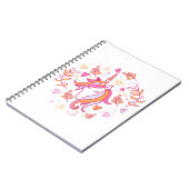 ピンクとオレンジのユニコーン ノートブック (左側)