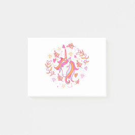 ピンクとオレンジのユニコーン ポストイット