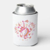 ピンクとオレンジのユニコーン 缶クーラー (缶正面)