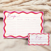 ピンクとオレンジのレシピカード要求ブライダルシャワー エンクロージャーカード