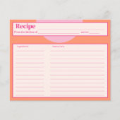 ピンクとオレンジのレシピカード (正面)