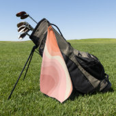 ピンクとオレンジのレトロなスタイル波 ゴルフタオル (グリーン)