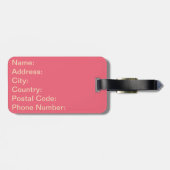 ピンクとオレンジのレトロなスタイル波 ラゲッジタグ (裏面横)