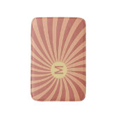 ピンクとオレンジのレトロスタイル日が差すことデザイン バスマット (正面縦)