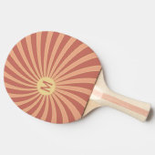 ピンクとオレンジのレトロスタイル日が差すことデザイン 卓球ラケット (横)