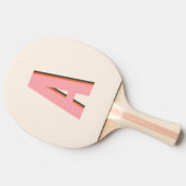 ピンクとオレンジのレトロタイポグラフィモノグラムイニシャル 卓球ラケット (横)