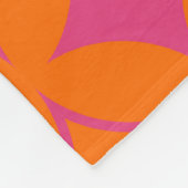 ピンクとオレンジの七宝 フリースブランケット (角)