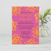 ピンクとオレンジの喜び - 結婚式招待状 招待状 (スタンド正面)