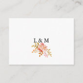 ピンクとオレンジの夏のフローラ結婚のQRコード エンクロージャーカード (裏面)