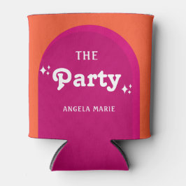 ピンクとオレンジの夕日レトロパーティ 缶クーラー