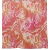 ピンクとオレンジの大理石抽象芸術 シャワーカーテン (正面)