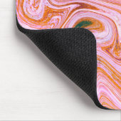 ピンクとオレンジの大理石 マウスパッド (コーナー)