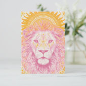 ピンクとオレンジの天ライオン サンキューカード (スタンド正面)