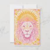 ピンクとオレンジの天ライオン サンキューカード (裏面)