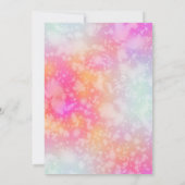 ピンクとオレンジの抽象的な水彩ウェディング 招待状 (裏面)